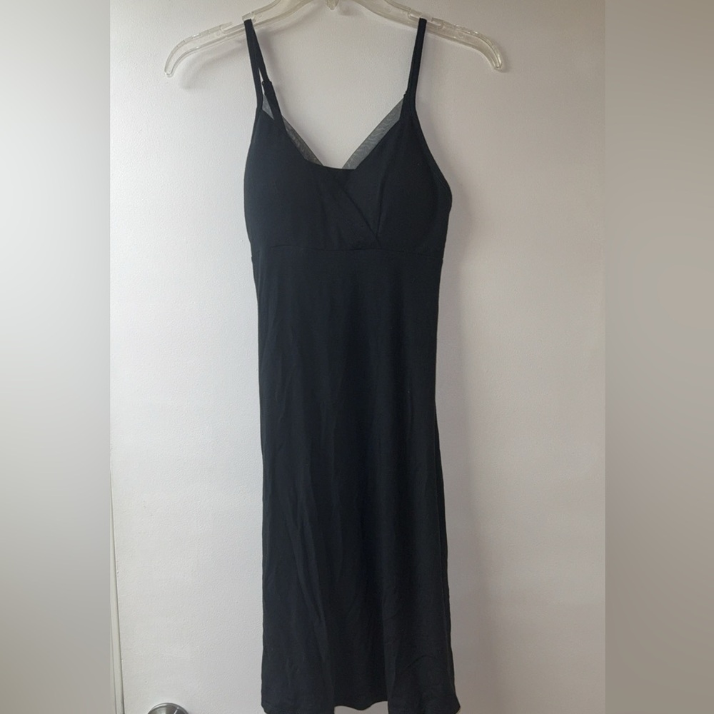 Soft black chemise with transparent edging on bodice and lingerie straps